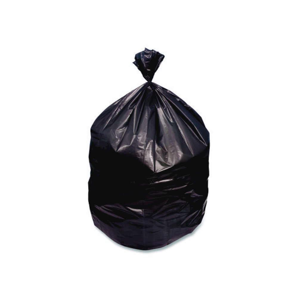 High-Density Can Liners, 60 gal, 22 mic, 38 x 60, Black, Perforated Roll, 150/Carton. Picture 3