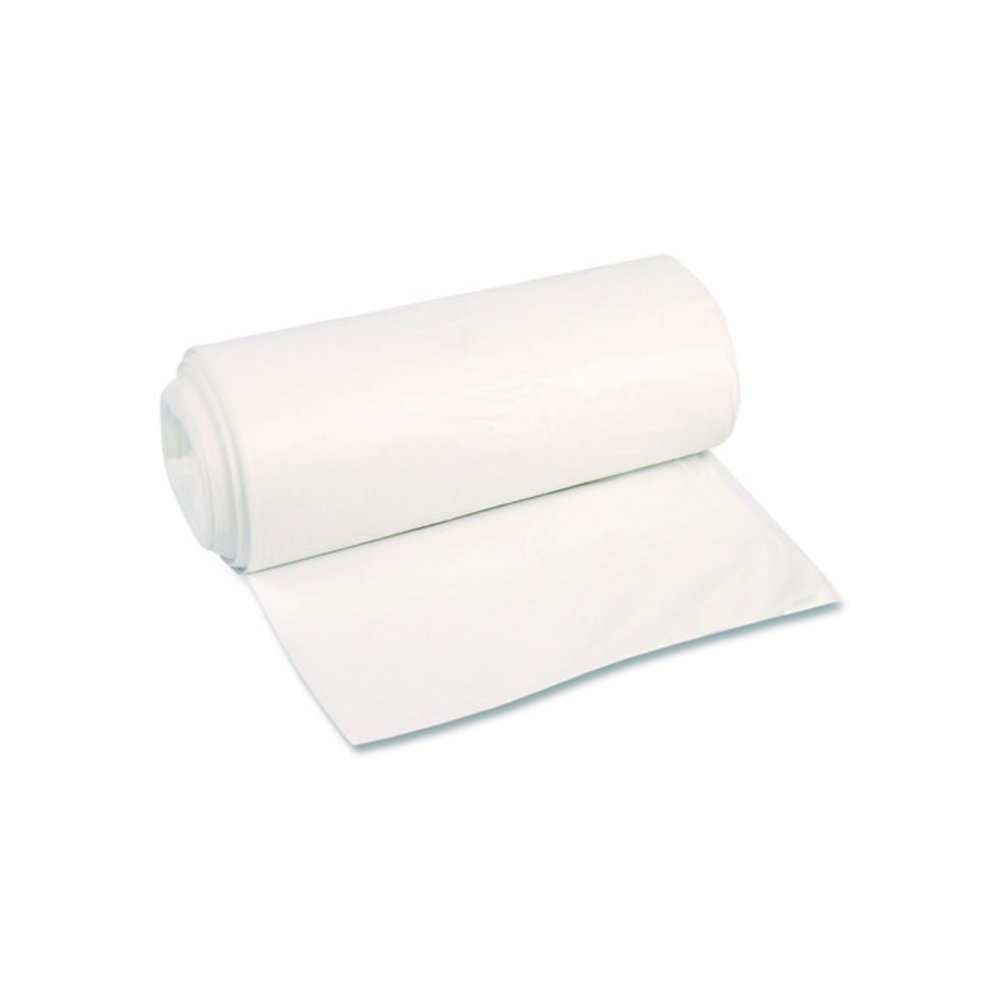 High-Density Can Liners, 45 gal, 22 mic, 40 x 48, Natural, Perforated Roll, 150/Carton. Picture 1