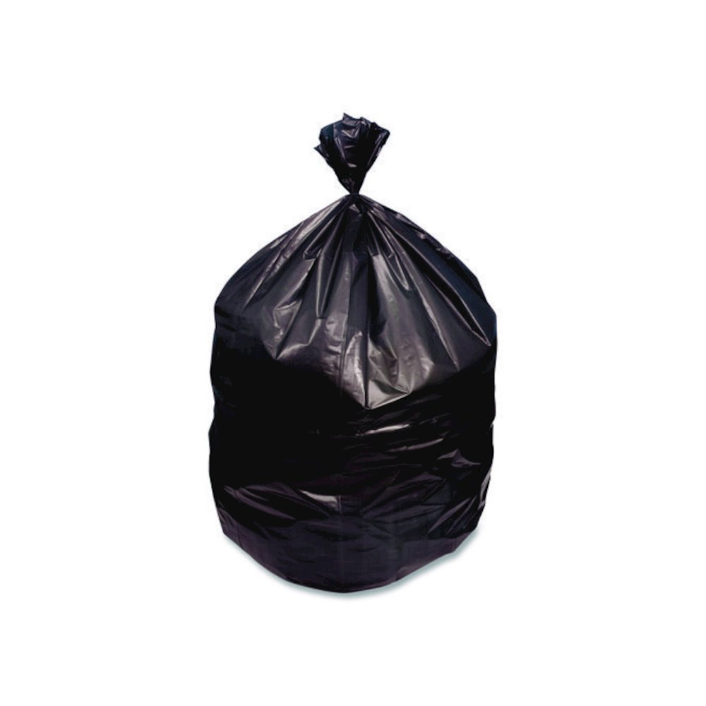 High-Density Can Liners, 45 gal, 22 mic, 40 x 48, Black, Perforated Roll, 150/Carton. Picture 3