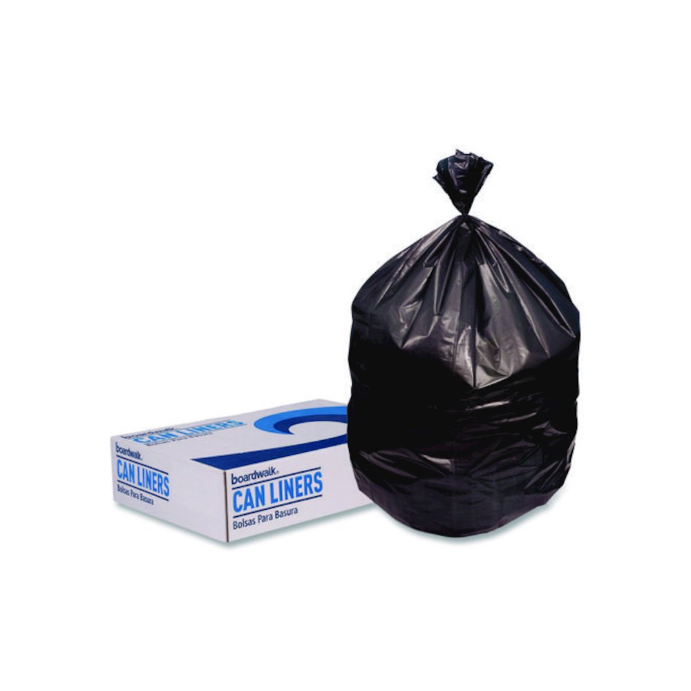 High-Density Can Liners, 45 gal, 22 mic, 40 x 48, Black, Perforated Roll, 150/Carton. Picture 4