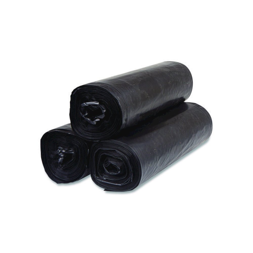 Institutional Low-Density Can Liners, 45 gal, 1.5 mil, 40" x 46", Black, Interleaved Roll, 20 Bags/Roll, 5 Rolls/Carton. Picture 3