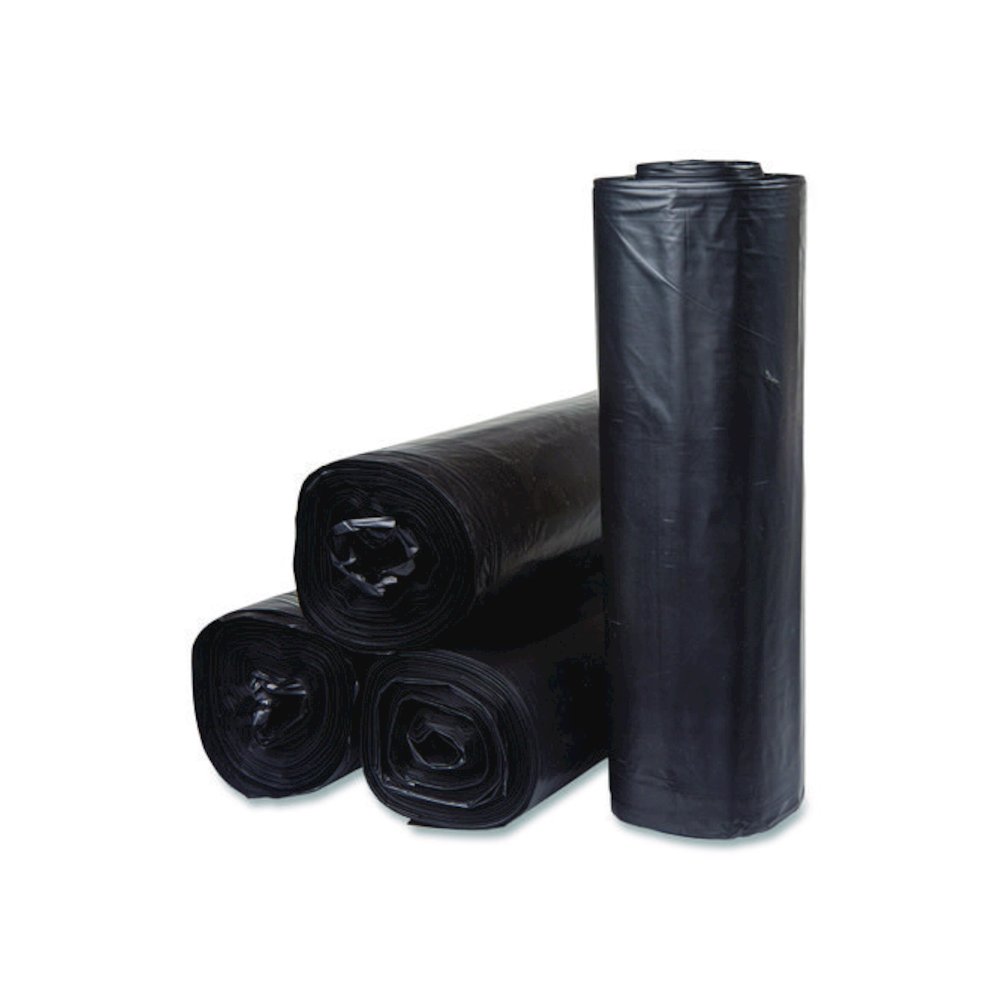 Institutional Low-Density Can Liners, 45 gal, 1.5 mil, 40" x 46", Black, Interleaved Roll, 20 Bags/Roll, 5 Rolls/Carton. Picture 2
