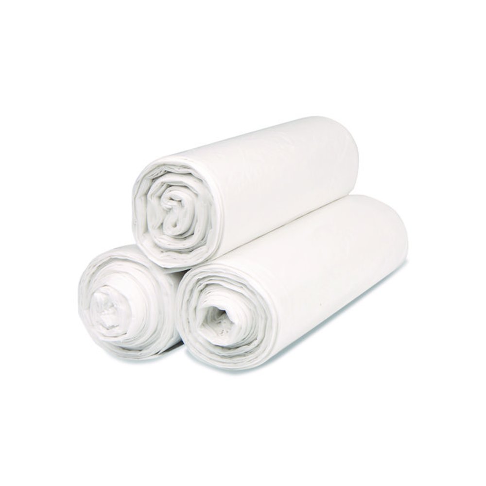 Institutional Low-Density Can Liners, 33 gal, 0.8 mil, 33" x 39", Natural, Interleaved Roll, 25 Bags/Roll, 6 Rolls/Carton. Picture 1