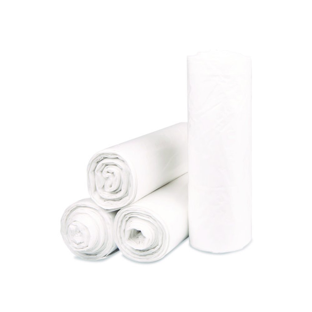Institutional Low-Density Can Liners, 33 gal, 0.8 mil, 33" x 39", Natural, Interleaved Roll, 25 Bags/Roll, 6 Rolls/Carton. Picture 3