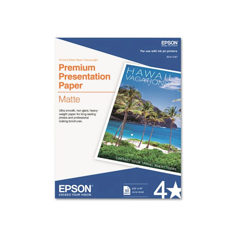 Premium Matte Presentation Paper, 9 mil, 8.5 x 11, Matte Bright White, 50/Pack. Picture 1