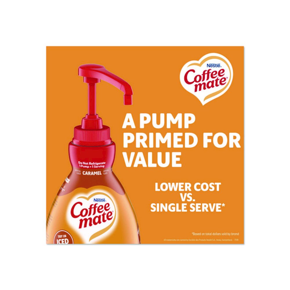 Liquid Creamer Pump Bottle, Caramel, 50.7 oz Pump Bottle, 2/Carton. Picture 7