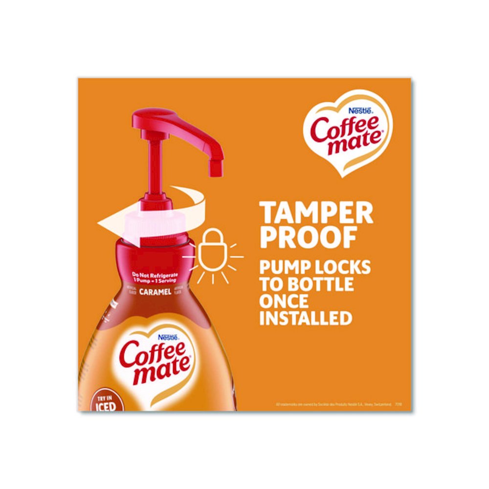 Liquid Creamer Pump Bottle, Caramel, 50.7 oz Pump Bottle, 2/Carton. Picture 8