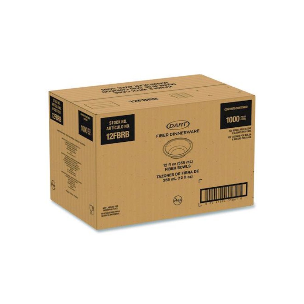 Compostable Molded Fiber Dinnerware, ProPlanet Seal, Bowl, 12 oz, Natural, 1,000/Carton. Picture 3