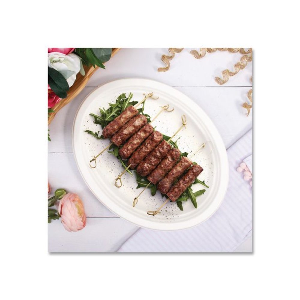 Compostable Molded Fiber Dinnerware, ProPlanet Seal, Platter, 12" Diameter, Natural, 500/Carton. Picture 6