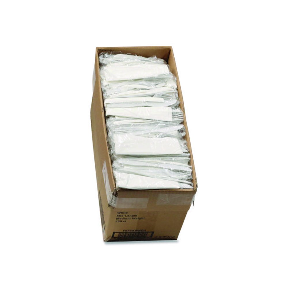 Fieldware Cutlery Kit, Individually Wrapped, Mediumweight, Fork/Knife/Napkin/Spoon, Plastic, White, 250/Carton. Picture 4