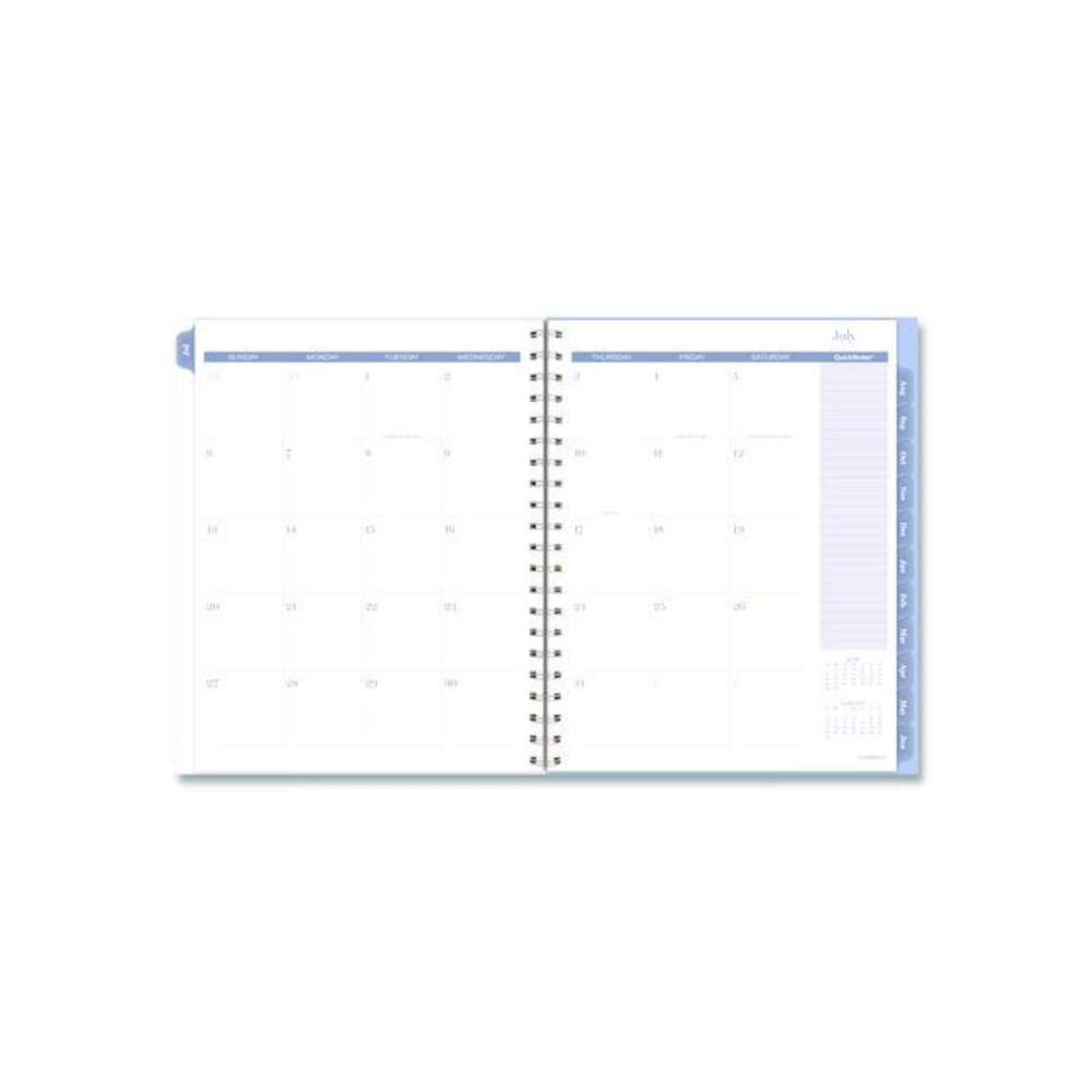 Dewdrop Academic Weekly Monthly Planner, Watercolor Floral, Blue/Gray/Purple Cover, 12-Month (July to June): 2025 to 2026. Picture 3
