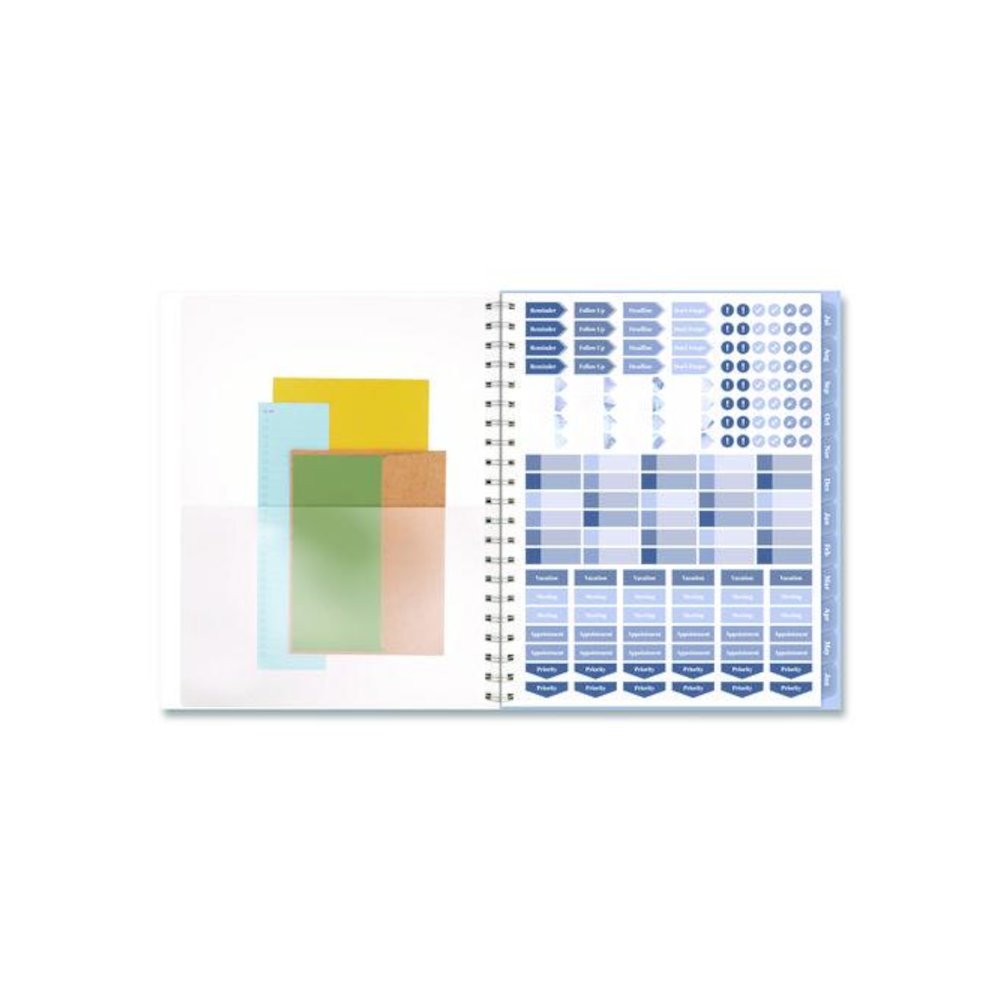 Dewdrop Academic Weekly Monthly Planner, Watercolor Floral, Blue/Gray/Purple Cover, 12-Month (July to June): 2025 to 2026. Picture 5