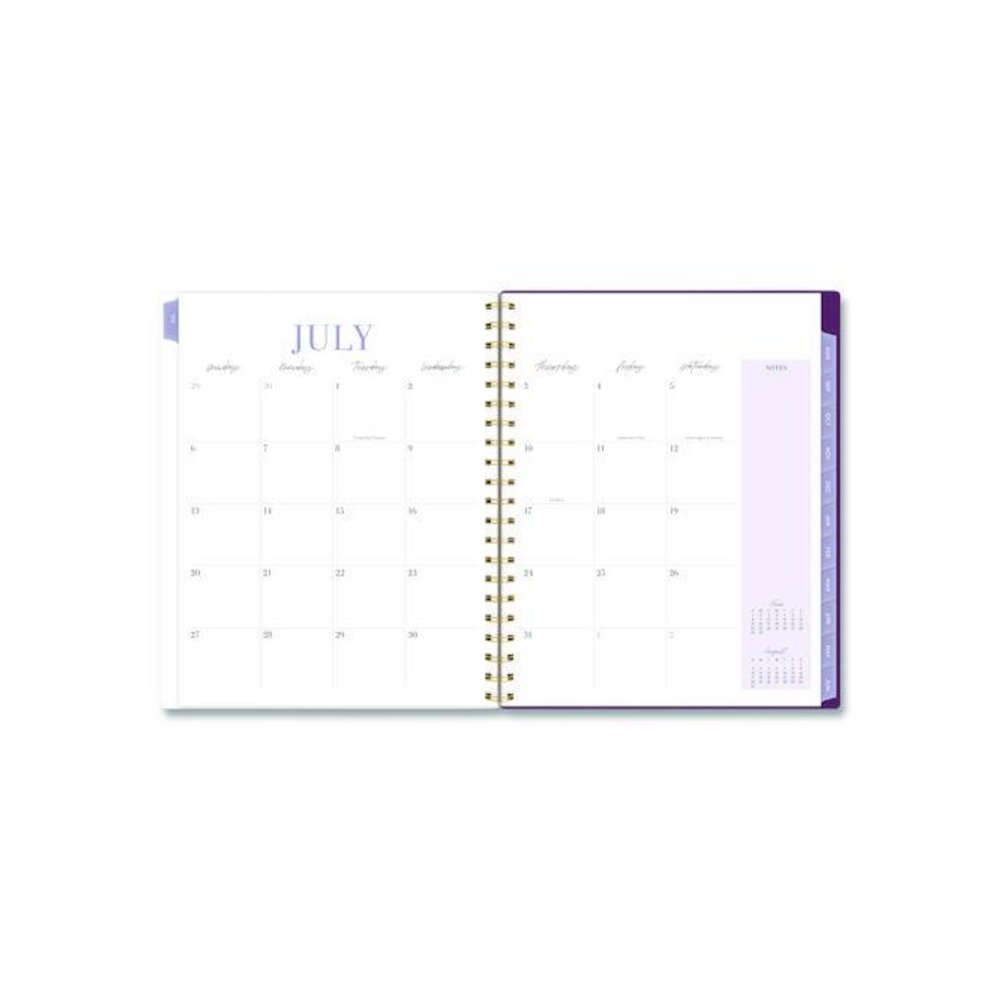 Leah Bisch Petite Floral Academic Weekly Monthly Planner, 11 x 8.5, Purple/Green Cover, 12-Month (July to June): 2025 to 2026. Picture 3