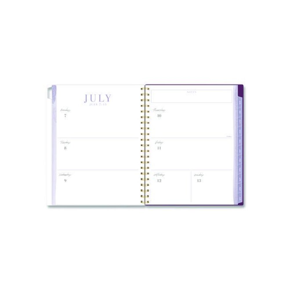 Leah Bisch Petite Floral Academic Weekly Monthly Planner, 11 x 8.5, Purple/Green Cover, 12-Month (July to June): 2025 to 2026. Picture 2
