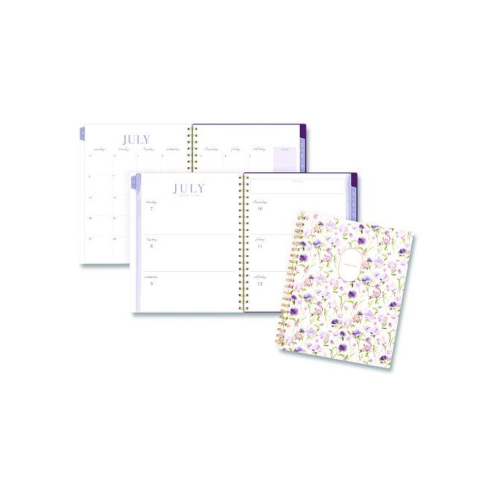 Leah Bisch Petite Floral Academic Weekly Monthly Planner, 11 x 8.5, Purple/Green Cover, 12-Month (July to June): 2025 to 2026. Picture 4