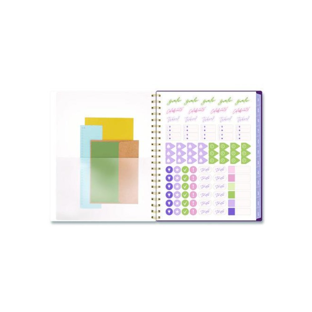 Leah Bisch Petite Floral Academic Weekly Monthly Planner, 11 x 8.5, Purple/Green Cover, 12-Month (July to June): 2025 to 2026. Picture 5