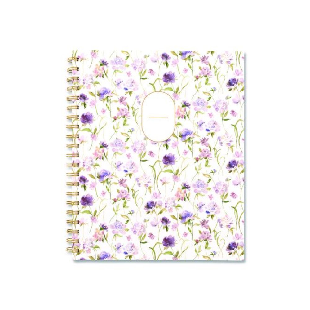 Leah Bisch Petite Floral Academic Weekly Monthly Planner, 11 x 8.5, Purple/Green Cover, 12-Month (July to June): 2025 to 2026. Picture 1