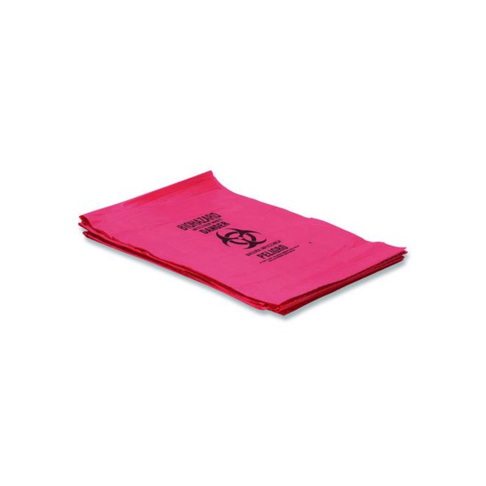 Healthcare Biohazard Printed Low-Density Can Liners, Infectious Waste, 44 gal, 3.2 mil, 37" x 50", Red, Flat Pack, 75/Carton. Picture 5