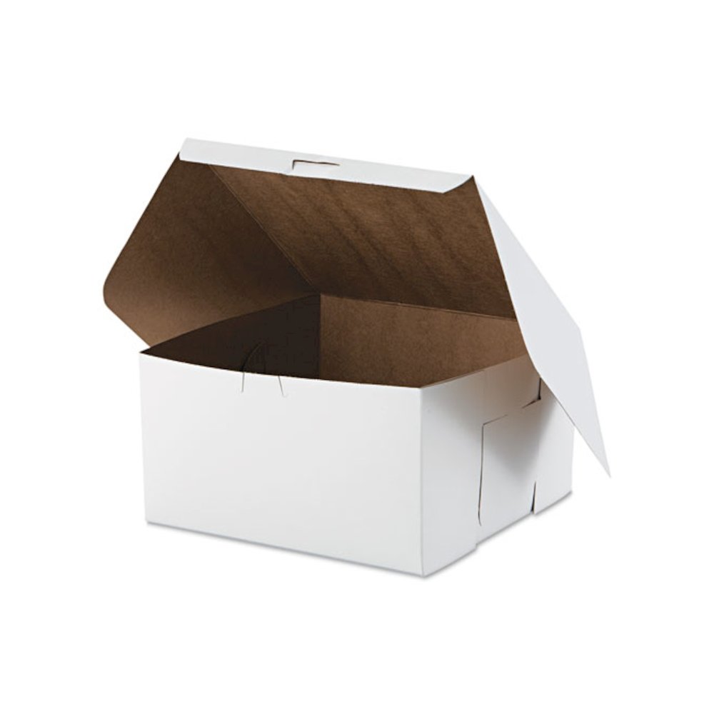 White One-Piece Non-Window Bakery Boxes, 10 x 10 x 5.5, White, Paper, 100/Carton. Picture 2