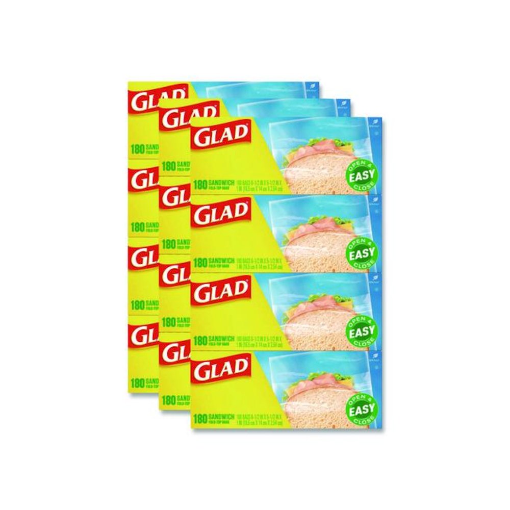 Fold Top Food Storage Plastic Sandwich Bags, 6.5 x 5.5, Clear, 180 Bags/Box, 12 Boxes/Carton. Picture 1