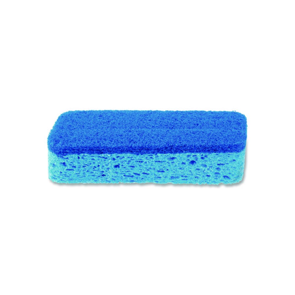 All Surface Scrubber Sponge, 2.5 x 4.5, 0.9" Thick, Dark Blue/Light Blue, 12/Carton. Picture 2