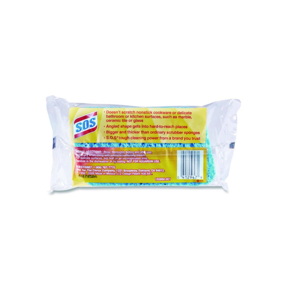 All Surface Scrubber Sponge, 2.5 x 4.5, 0.9" Thick, Dark Blue/Light Blue, 12/Carton. Picture 3