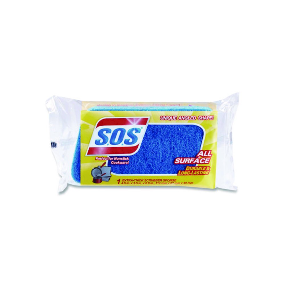 All Surface Scrubber Sponge, 2.5 x 4.5, 0.9" Thick, Dark Blue/Light Blue, 12/Carton. Picture 4