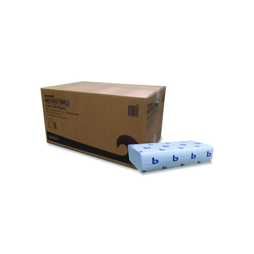 Structured Multifold Towels, 1-Ply, 9 x 9.5, White, 250/Pack, 16 Packs/Carton. Picture 1