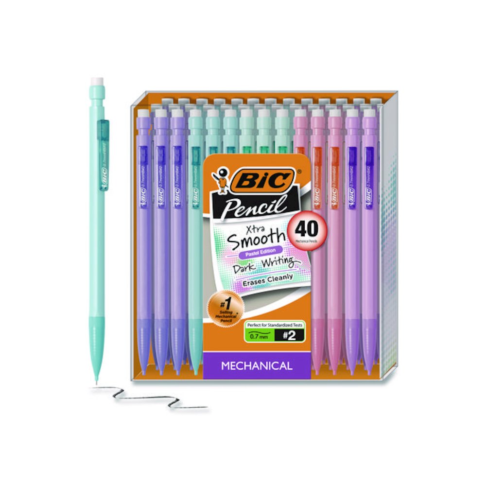 Xtra Smooth Mechanical Pencil, HB #2 Black Lead, Assorted Pastel Color Barrels, 40/Pack. Picture 1