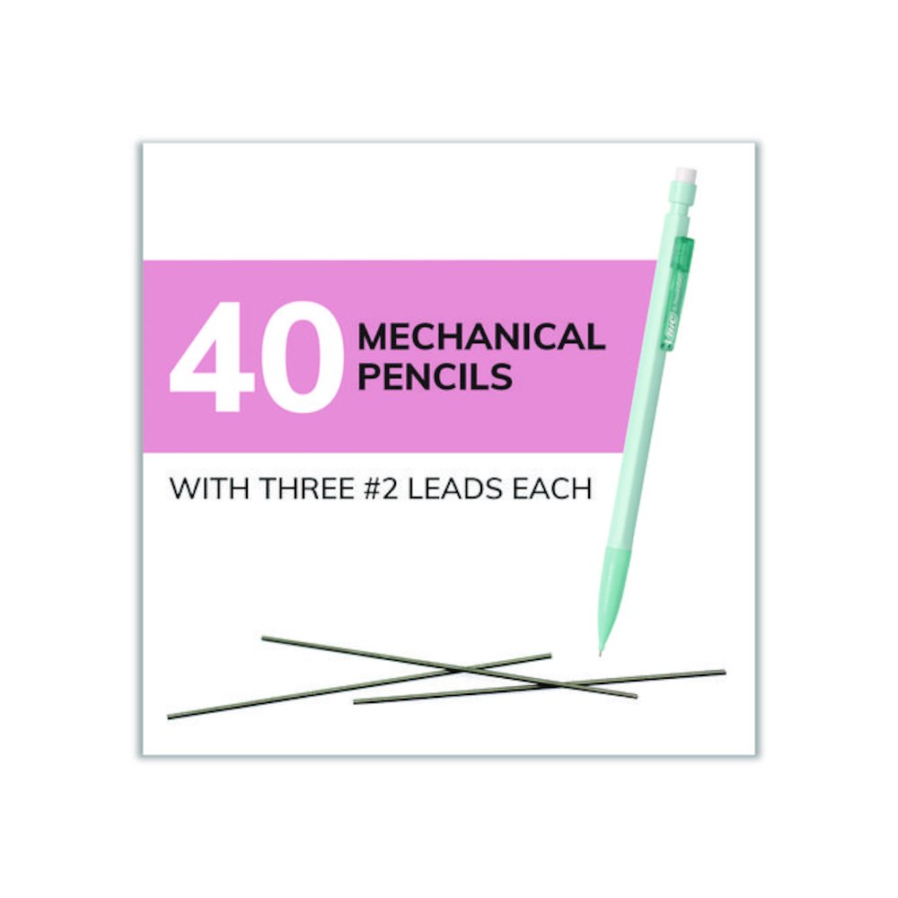 Xtra Smooth Mechanical Pencil, HB #2 Black Lead, Assorted Pastel Color Barrels, 40/Pack. Picture 2