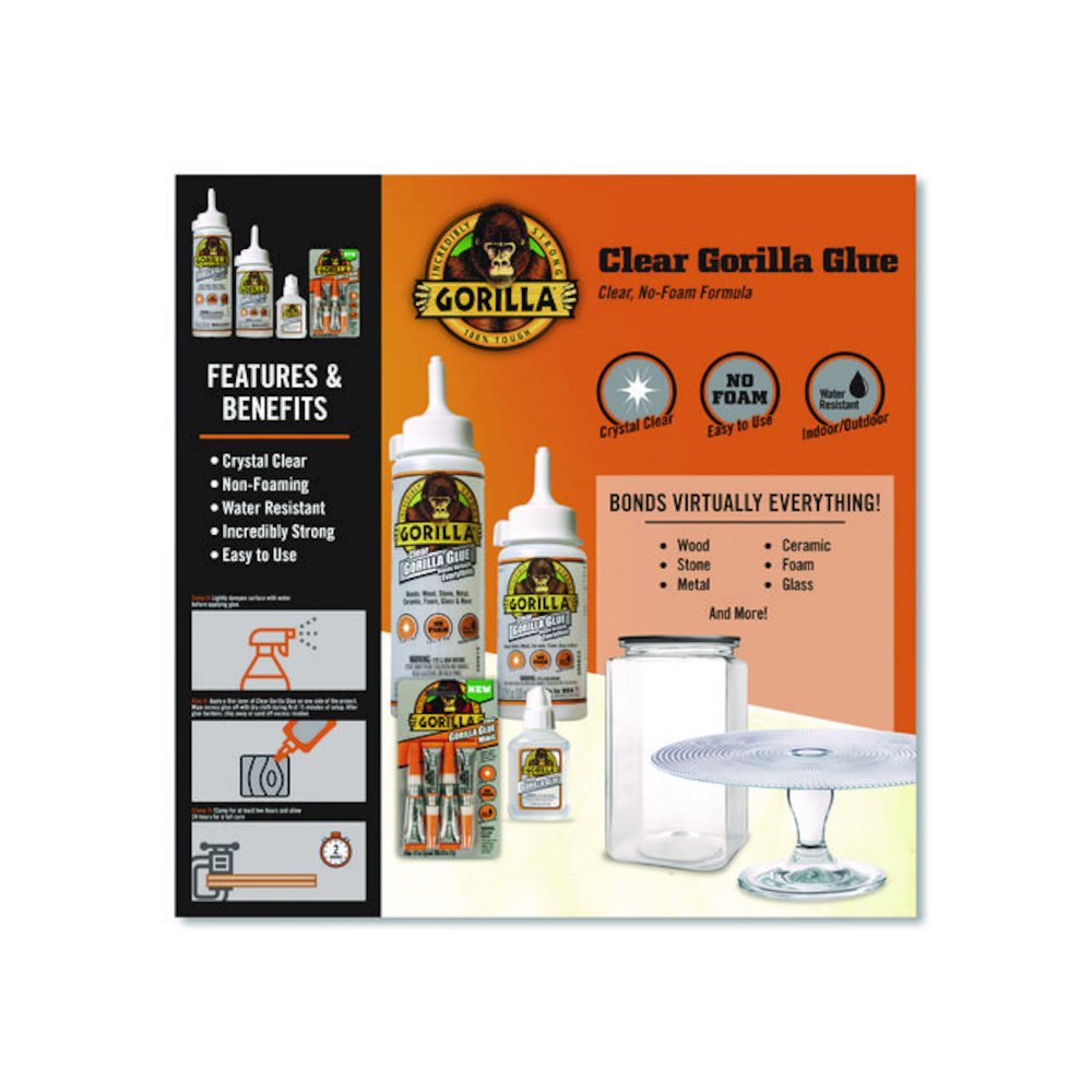 Clear Gorilla Glue, 5.75 oz, Dries Clear. Picture 4