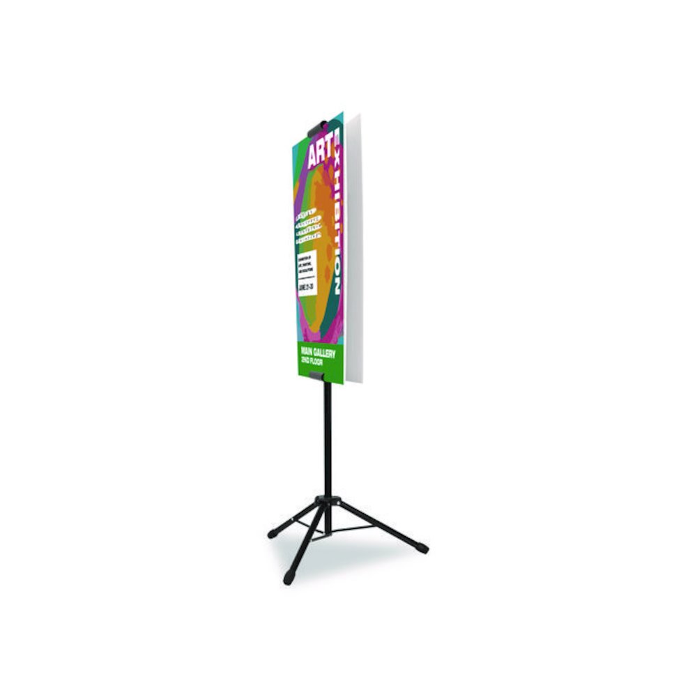 Blank Floor Sign Stand, Holds Posters Up to 77", 26" to 86" Tall, Black Stand, White Face. Picture 3