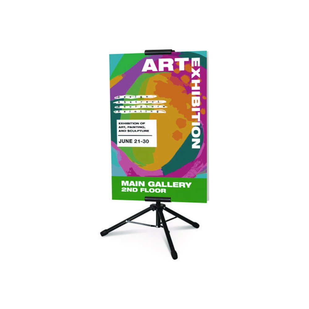 Blank Floor Sign Stand, Holds Posters Up to 77", 26" to 86" Tall, Black Stand, White Face. Picture 5