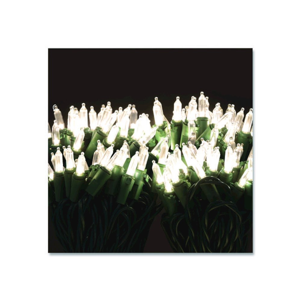 Indoor/Outdoor LED Holiday String Lights, 60 Bulbs/String, 25 ft String, White/Green Wire, 2 Strings. Picture 3