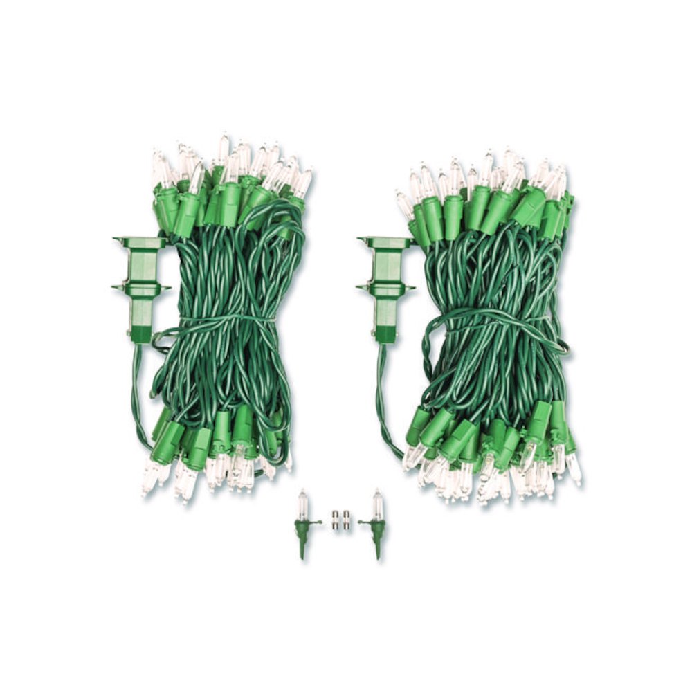 Indoor/Outdoor LED Holiday String Lights, 60 Bulbs/String, 25 ft String, White/Green Wire, 2 Strings. Picture 1