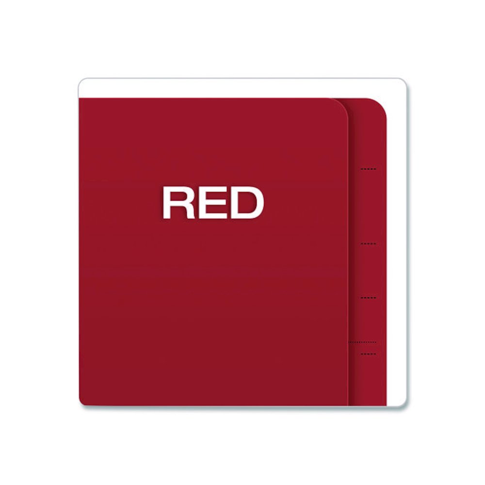 Pressboard End Tab Classification Folders, Straight Tab, Expands 1.75", 1 Divider, 4 Fasteners, Letter Size, Red, 10/Box. Picture 4