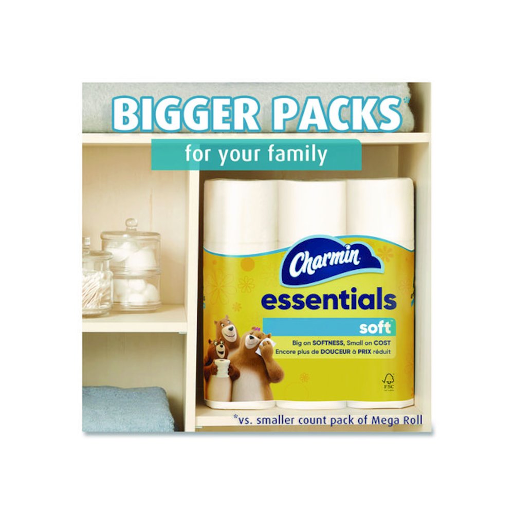 Essentials Soft Bathroom Tissue, Septic Safe, 2-Ply, White, 330 Sheets/Roll, 9 Rolls/Pack, 4 Packs/Carton. Picture 4