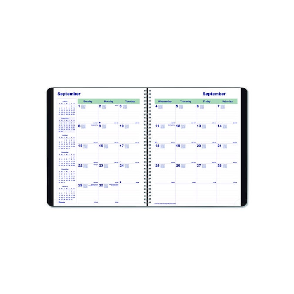 Plan and Link Monthly Planner, 9.25 x 7.25, Black Distressed Faux Leather Cover, 16-Month: Sept 2024 to Dec 2025. Picture 3
