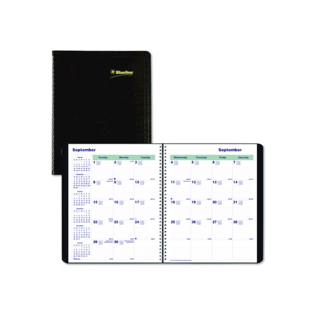 Plan and Link Monthly Planner, 9.25 x 7.25, Black Distressed Faux Leather Cover, 16-Month: Sept 2024 to Dec 2025. Picture 1