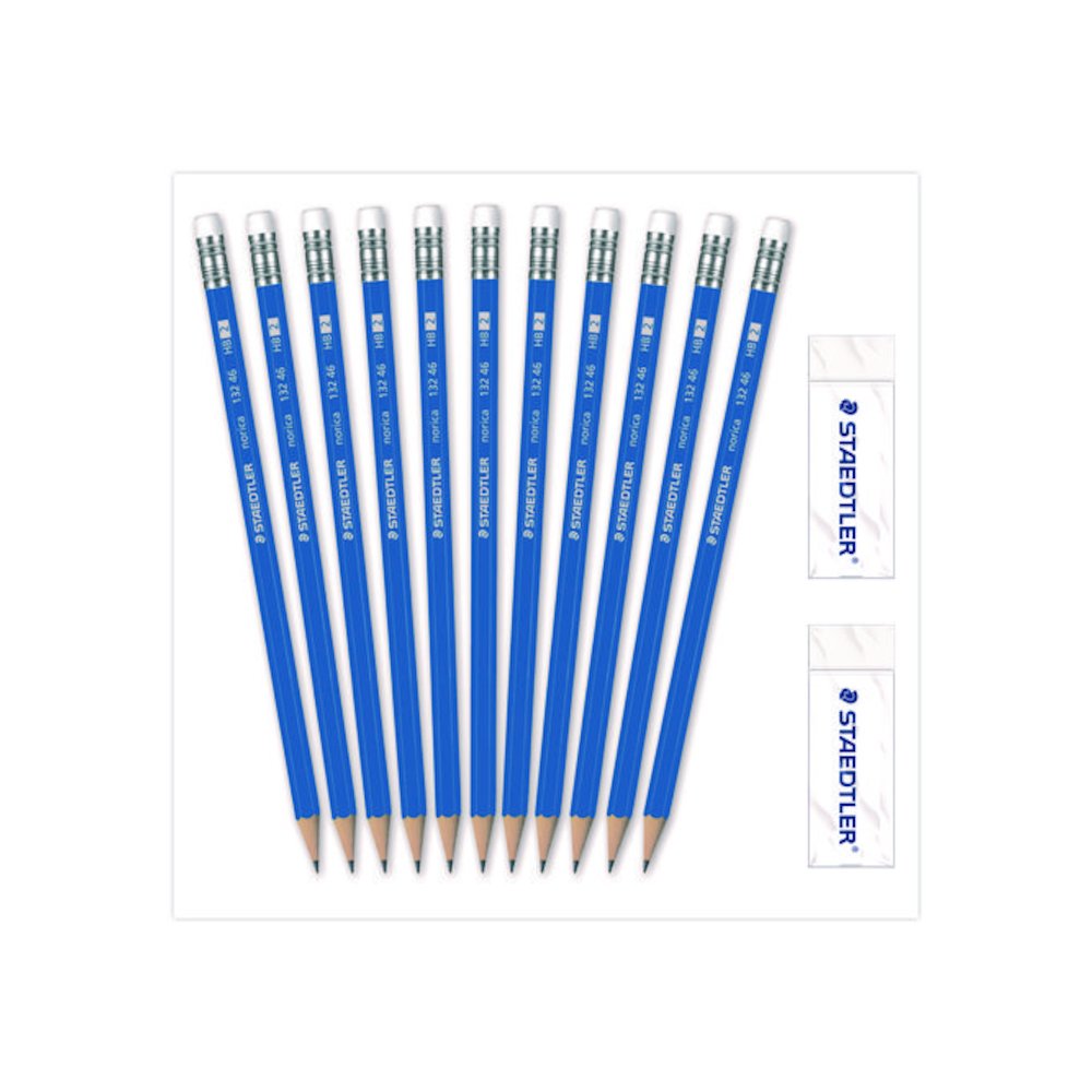 Pre-Sharpened Wooden Pencils with (20) Block Erasers, HB #2 Black Lead, Blue Barrel, 250/Pack. Picture 1