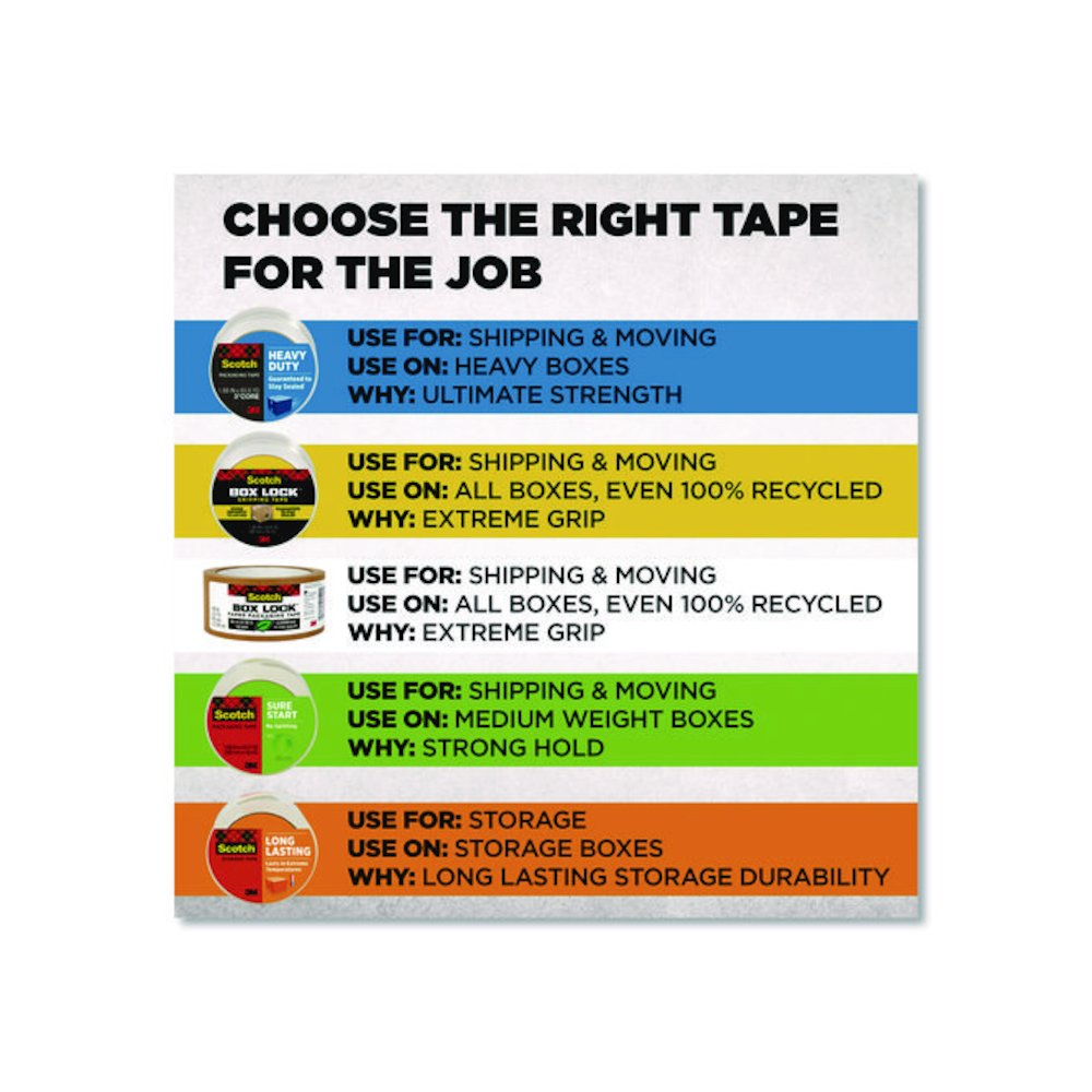 3850 Heavy-Duty Packaging Tape, 3" Core, 1.88" x 43.7 yd, Clear, 6/Pack. Picture 7
