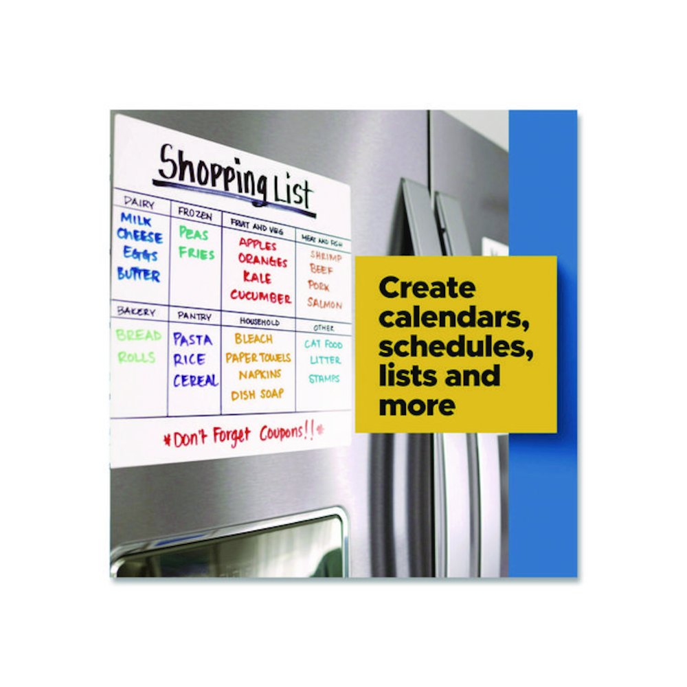Easy-Erase Whiteboard Sheets, Plastic Surface, 9.1 x 9.1, White, 2/Pack. Picture 5