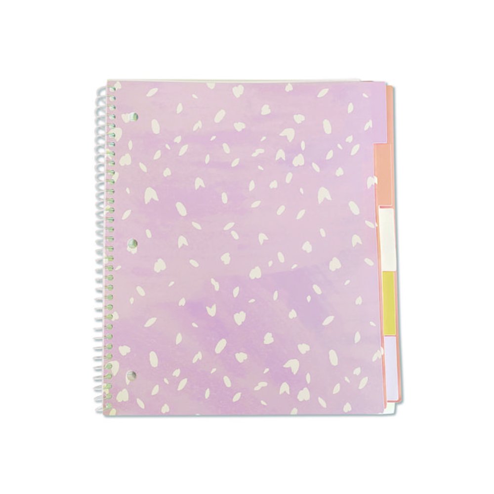 Silver Lining Five-Subject Spiral Notebook, Medium/College Rule, Randomly Assorted Cover Color/Design, (150) 11 x 9 Sheets. Picture 3
