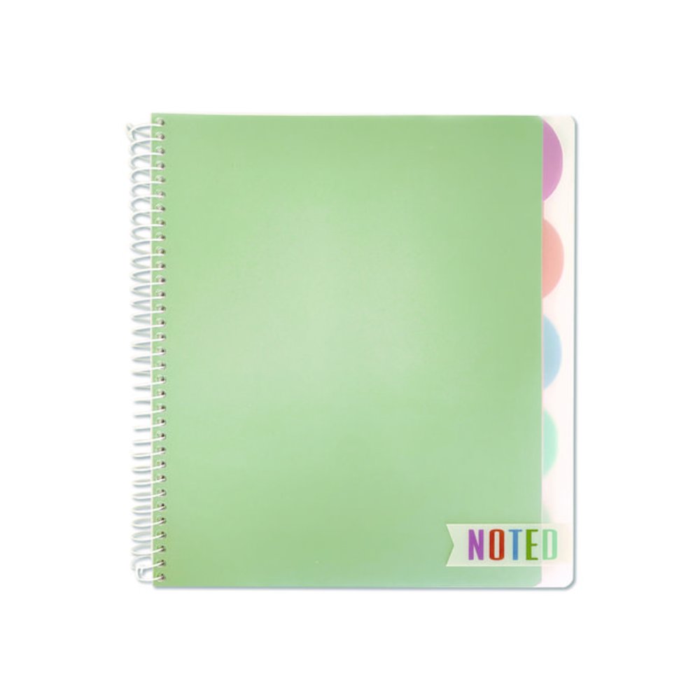 Noted Five-Subject Spiral Notebook, Medium/College Rule, Randomly Assorted Cover Color, (150) 11 x 8.5 Sheets. Picture 2