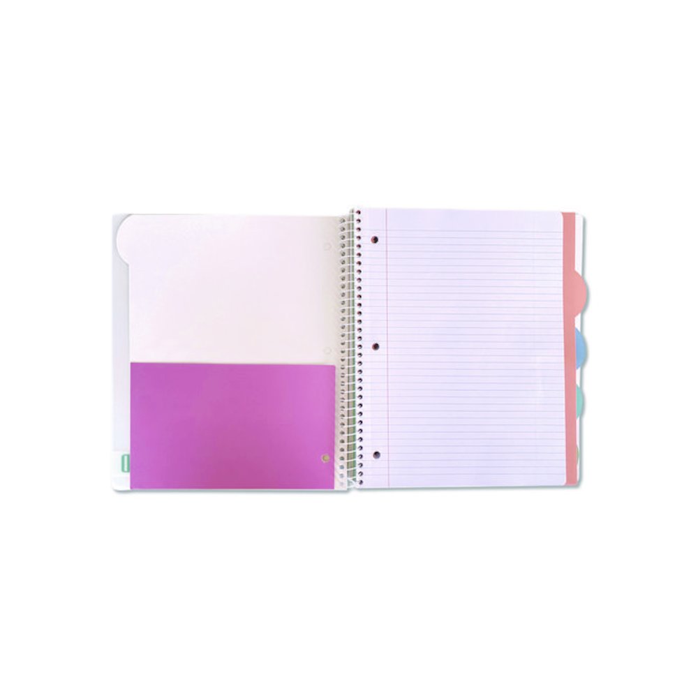Noted Five-Subject Spiral Notebook, Medium/College Rule, Randomly Assorted Cover Color, (150) 11 x 8.5 Sheets. Picture 3