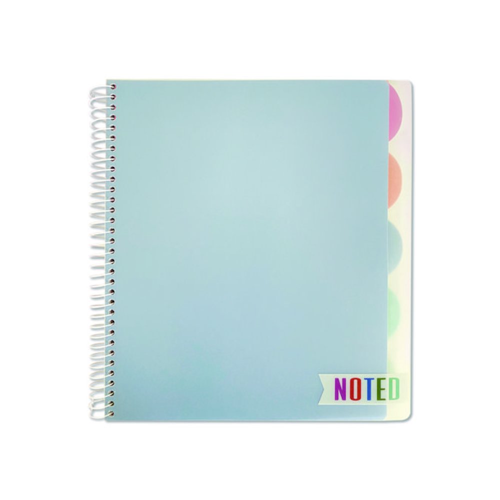 Noted Five-Subject Spiral Notebook, Medium/College Rule, Randomly Assorted Cover Color, (150) 11 x 8.5 Sheets. Picture 1