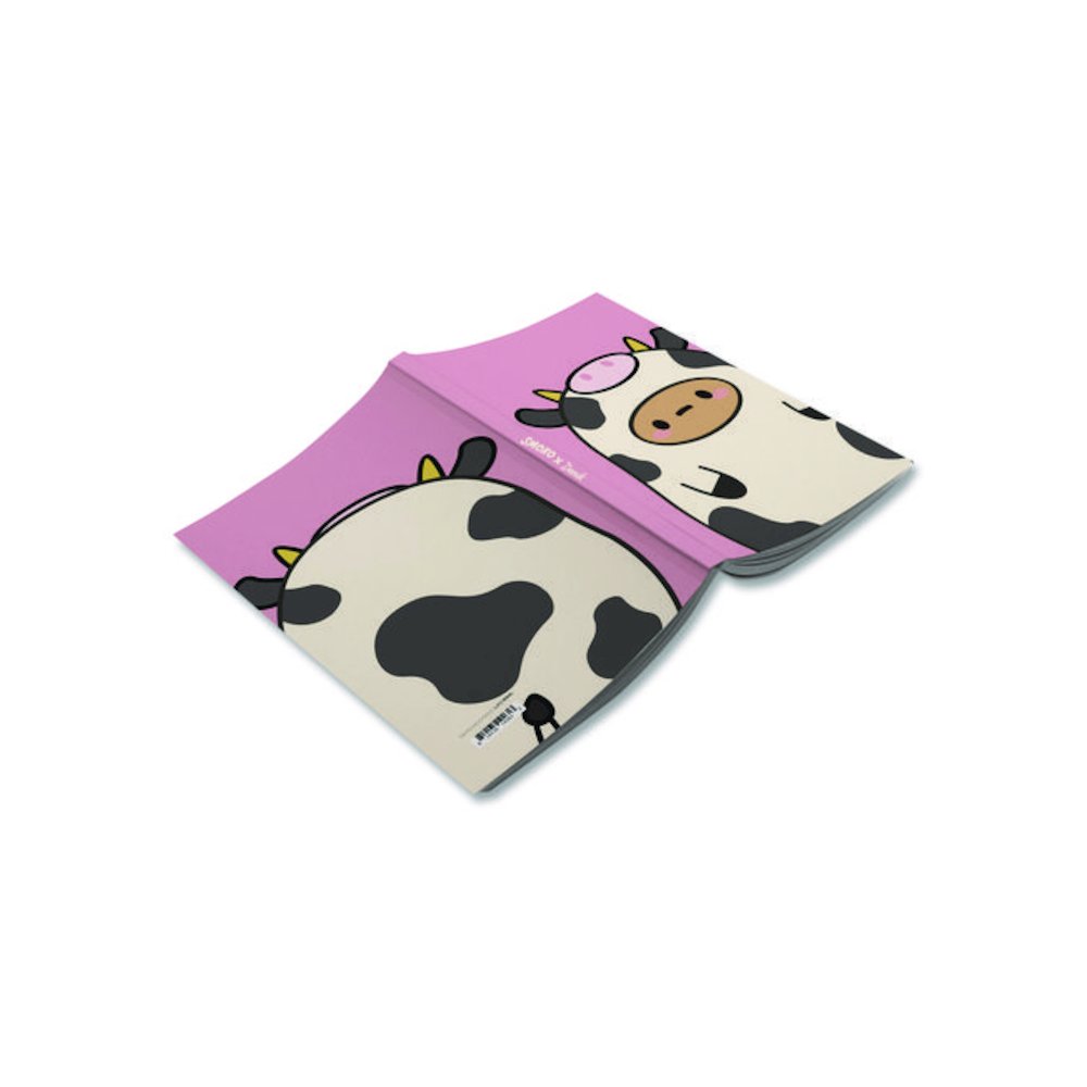 Smoko Tayto Mootato Layflat Notebook, 1-Subject, Medium/College Rule, Pink/White/Brown Cover, (72) 8 x 5 Sheets. Picture 2