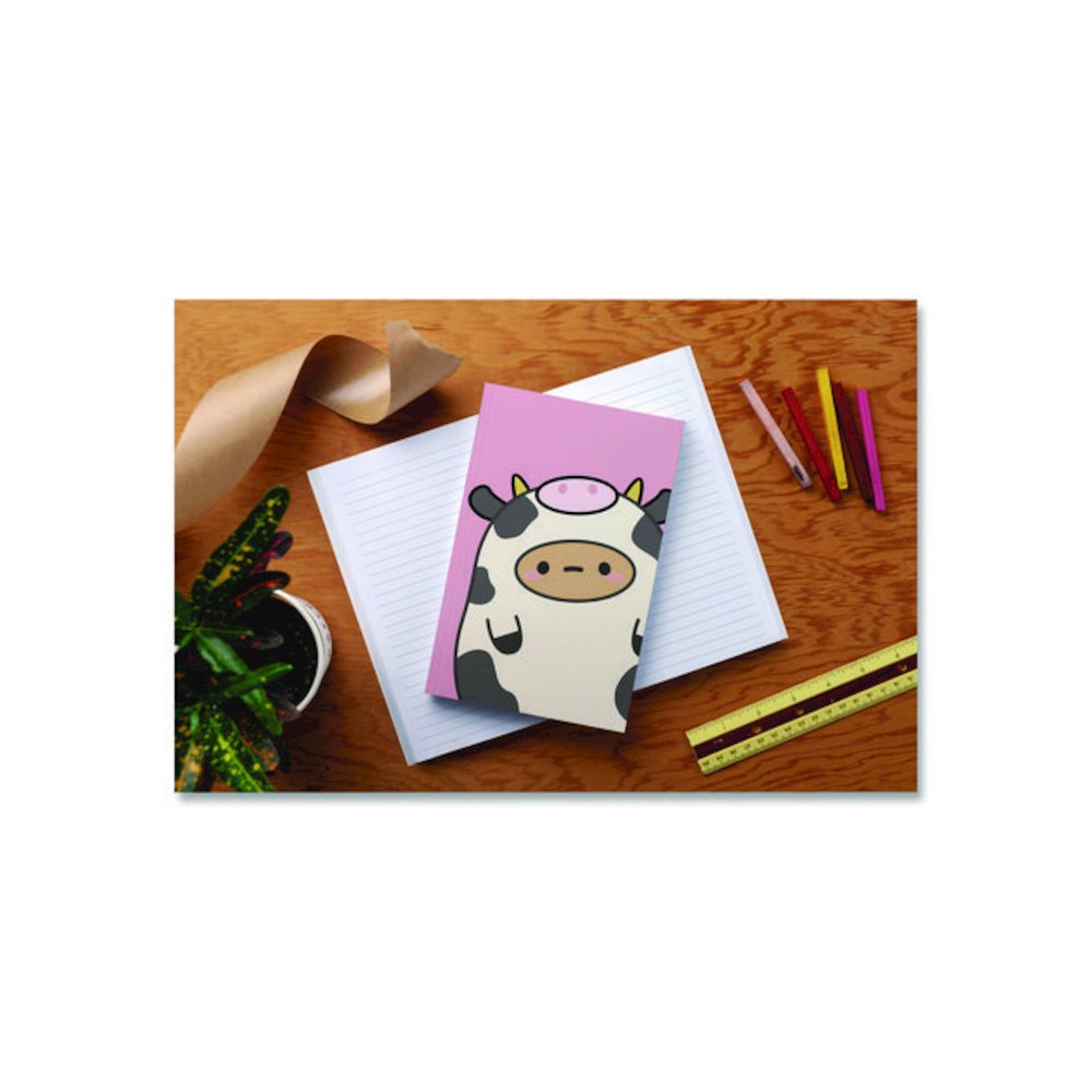 Smoko Tayto Mootato Layflat Notebook, 1-Subject, Medium/College Rule, Pink/White/Brown Cover, (72) 8 x 5 Sheets. Picture 3