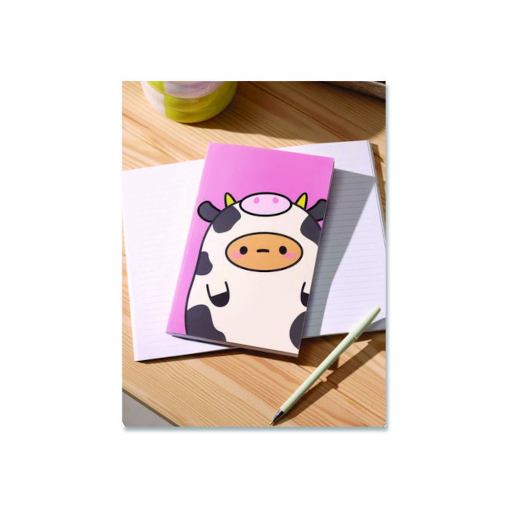 Smoko Tayto Mootato Layflat Notebook, 1-Subject, Medium/College Rule, Pink/White/Brown Cover, (72) 8 x 5 Sheets. Picture 4