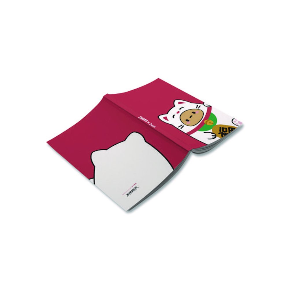 Smoko Tayto Lucky Cat Layflat Notebook, 1-Subject, Medium/College Rule, Red/White/Brown Cover, (72) 8 x 5 Sheets. Picture 3